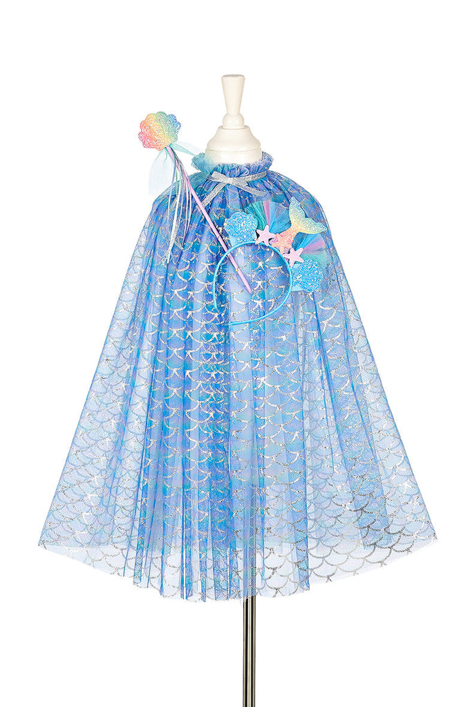 Marlya mermaid cape + tiara + wand set, 3-4 yrs (1 pc) - Dress up Girls - Souza!