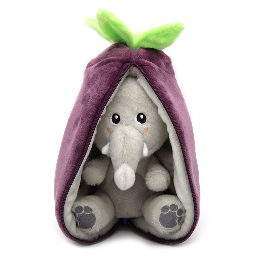 Flipetz UNIT - Velvet the Elephant/Eggplant - Flipetz 2 in 1 Plush