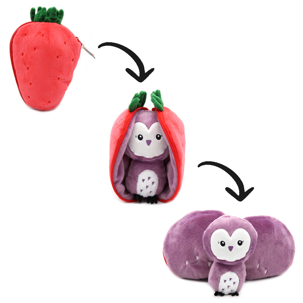 Flipetz Violet the Owl/Strawberry - Flipetz 2 in 1 Plush