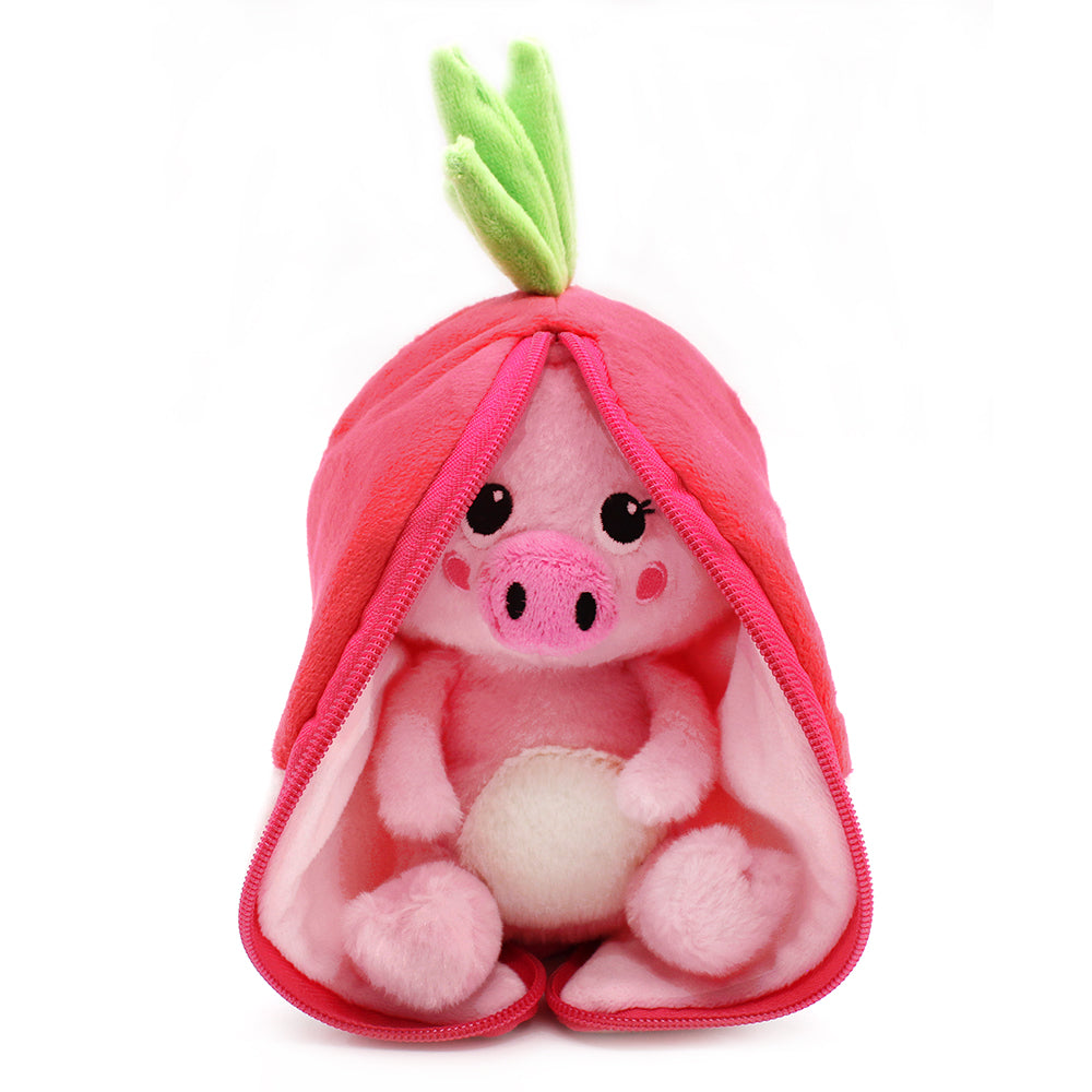 Peluche Piglet le cochon-radis - vue semi-ouvert - Flipetz