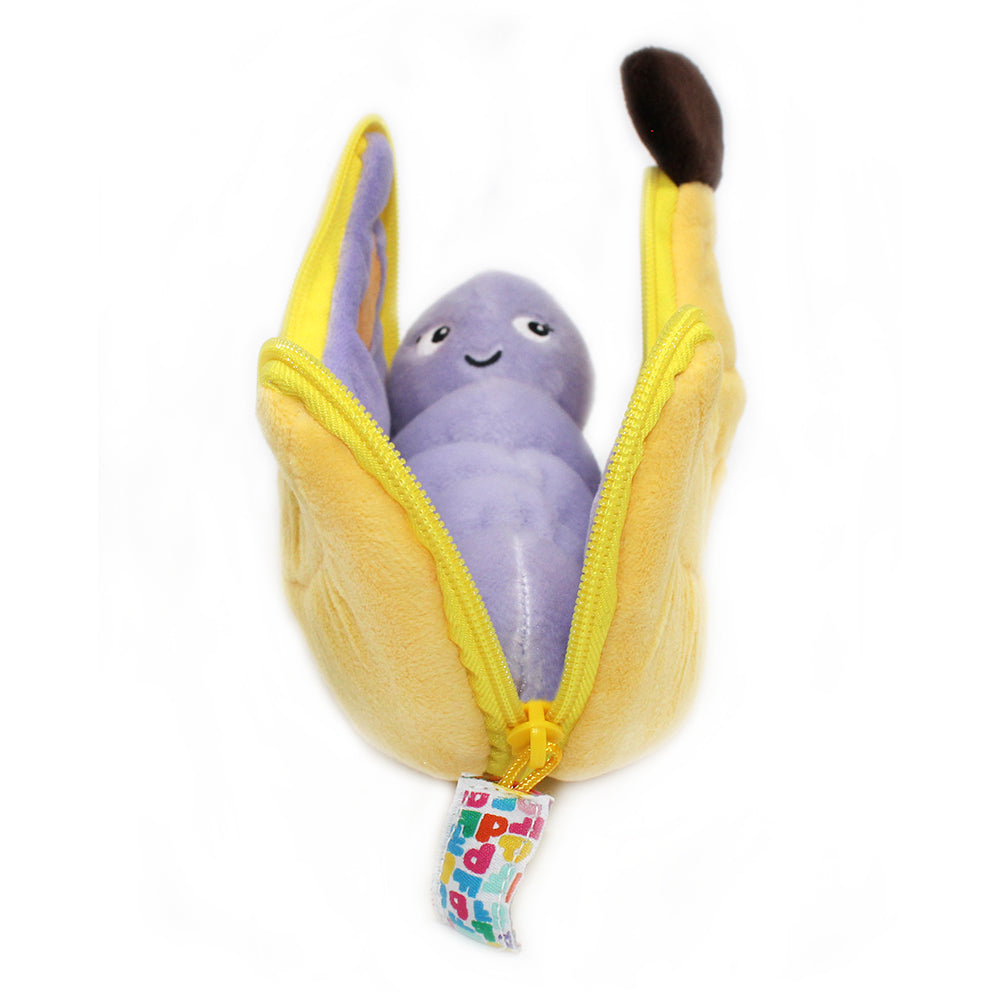 Peluche Poppet le papillon-banane -  vue semi-ouvert - Flipetz