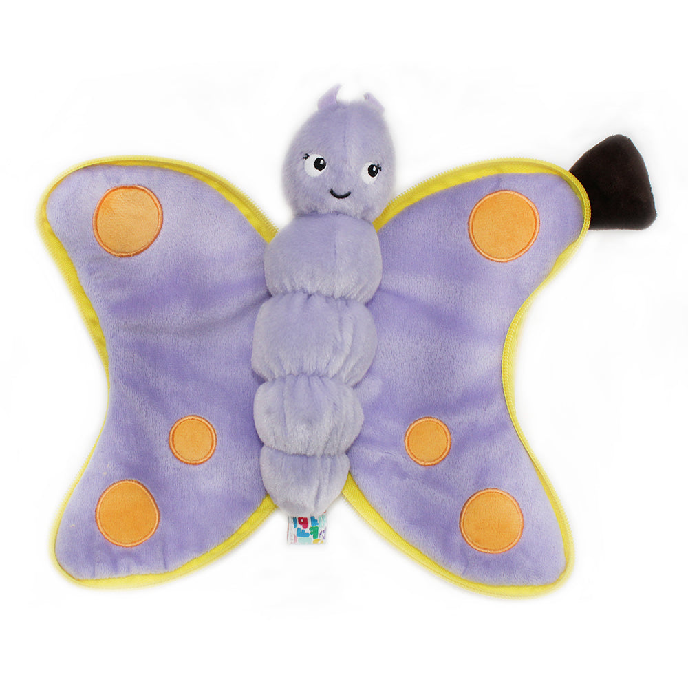 Peluche Poppet le papillon-banane - vue papillon ouvert - Flipetz