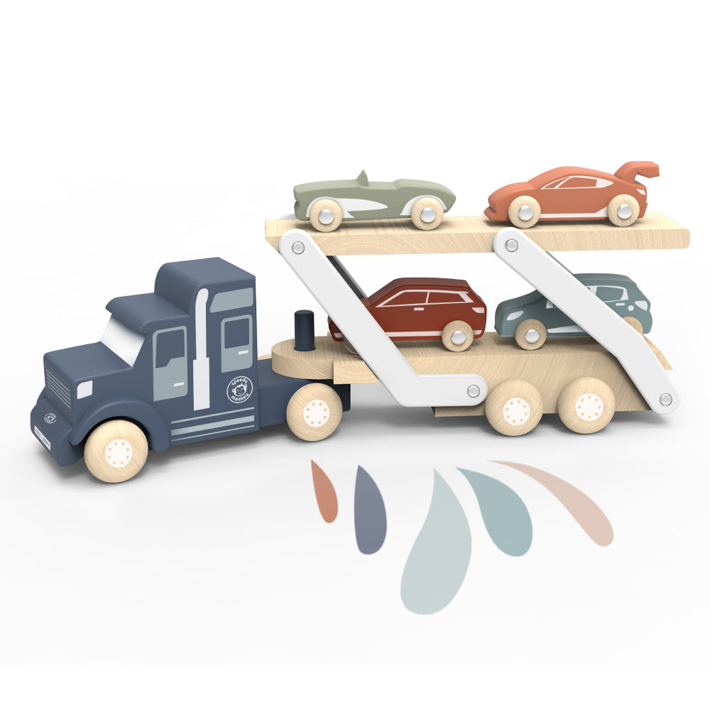 Carrier Truck Wooden Car Transporter Toy Car Transporter – Speedy